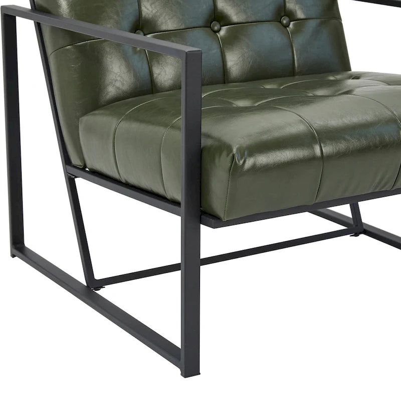 de 2 fauteuils d'appoint touffetés en similicuir de style Mid-Century 29,25W