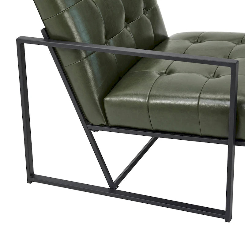 de 2 fauteuils d'appoint touffetés en similicuir de style Mid-Century 29,25W