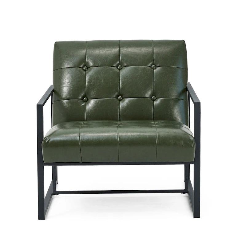 de 2 fauteuils d'appoint touffetés en similicuir de style Mid-Century 29,25W