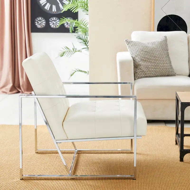 de 2 fauteuils d'appoint touffetés en similicuir de style Mid-Century 29,25W