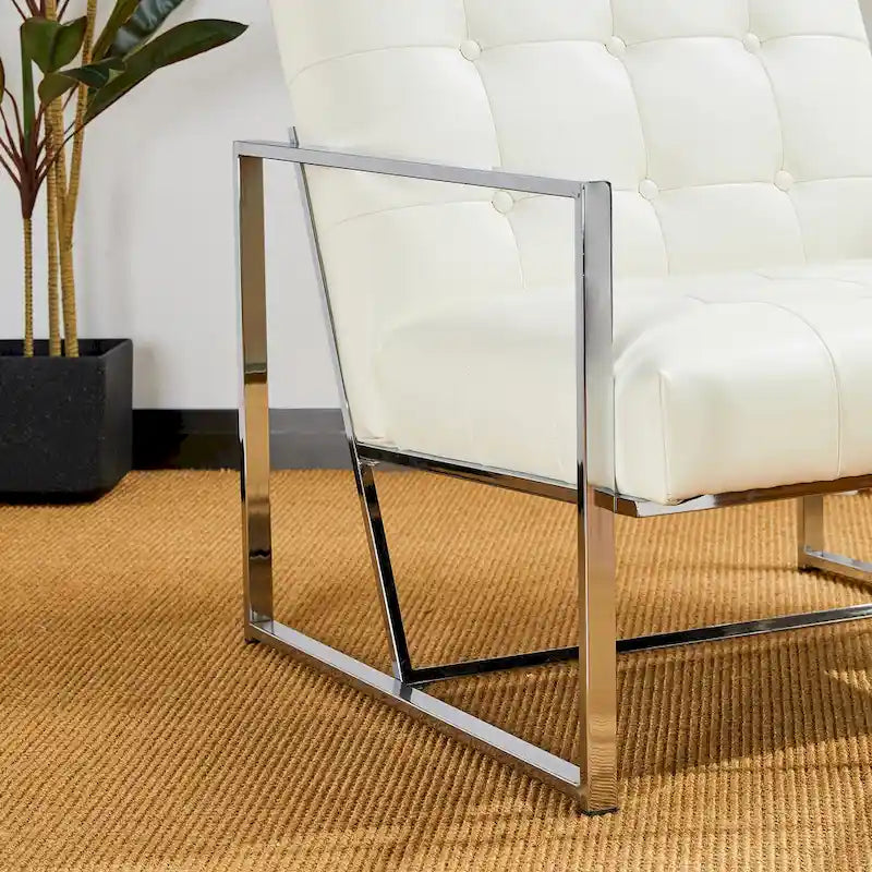 de 2 fauteuils d'appoint touffetés en similicuir de style Mid-Century 29,25W