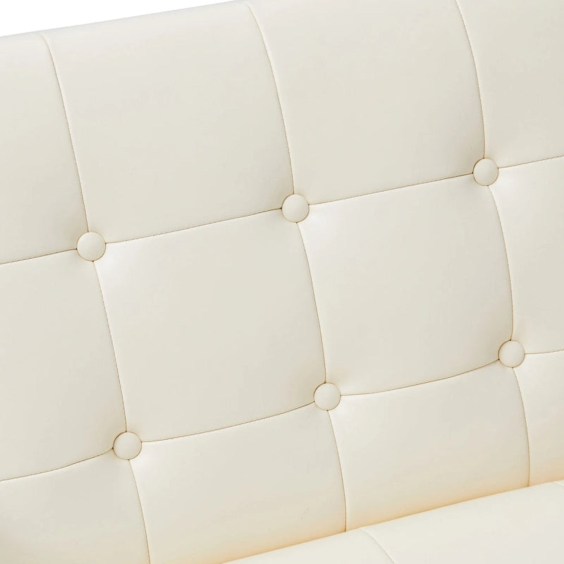 de 2 fauteuils d'appoint touffetés en similicuir de style Mid-Century 29,25W