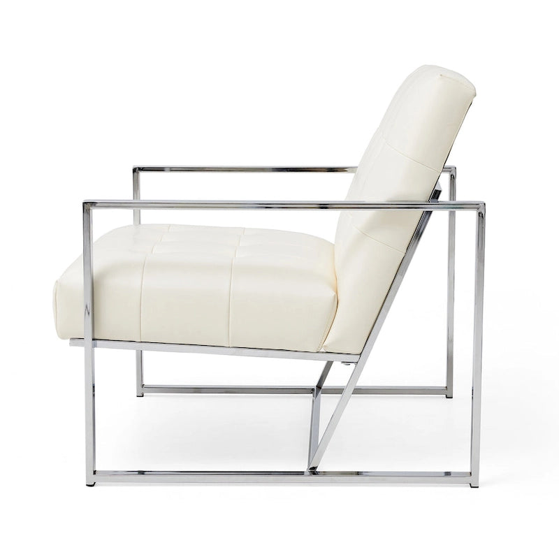 de 2 fauteuils d'appoint touffetés en similicuir de style Mid-Century 29,25W