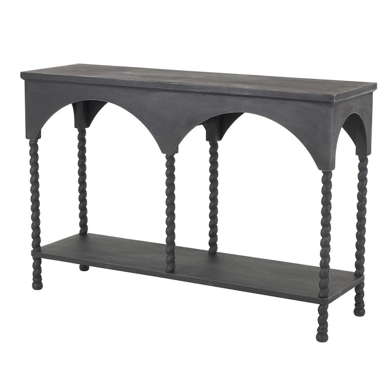 Console de table 1 étagère en bois avec arches - Noire -