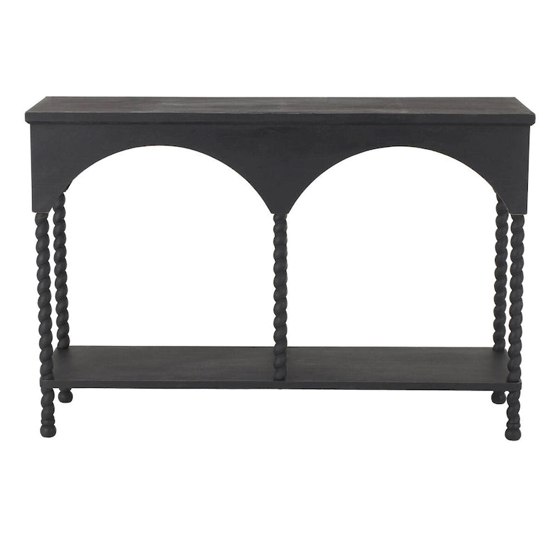Console de table 1 étagère en bois avec arches - Noire -
