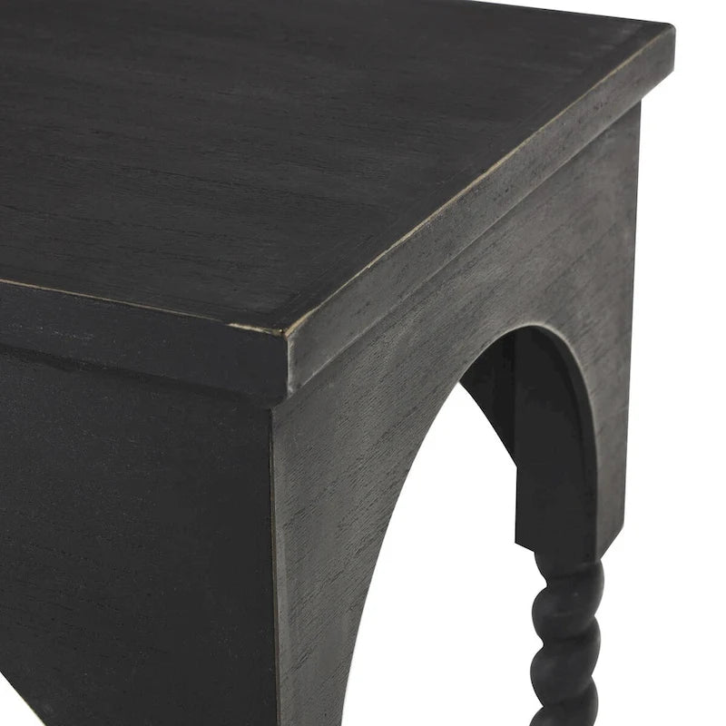 Console de table 1 étagère en bois avec arches - Noire -