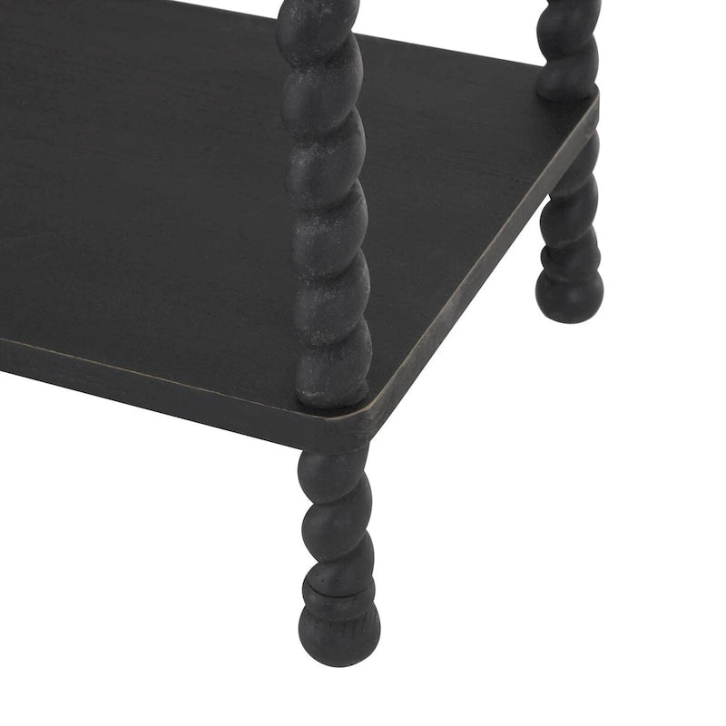 Console de table 1 étagère en bois avec arches - Noire -