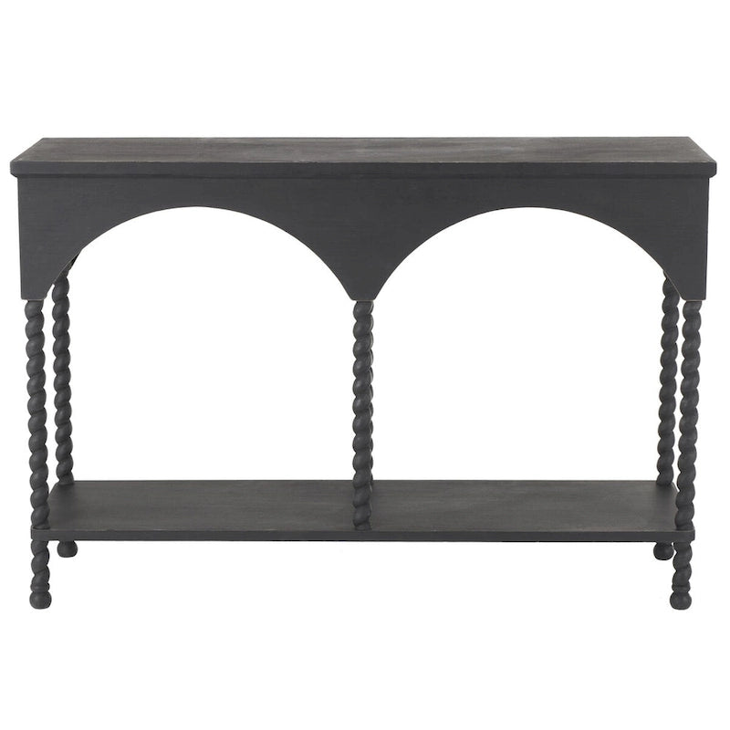 Console de table 1 étagère en bois avec arches - Noire -