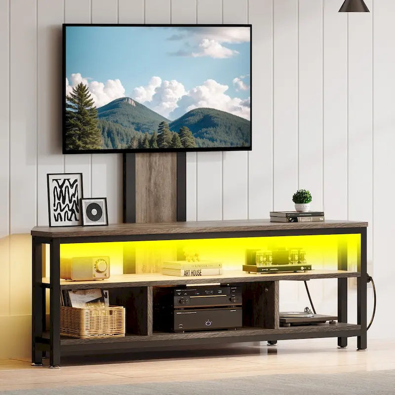 Meuble TV LED avec support, prise de courant et port USB pour TV jusqu'à 70 pouces