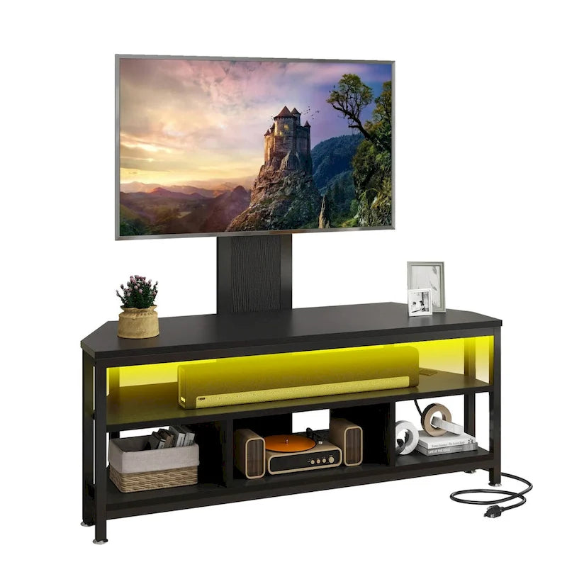 Meuble TV LED avec support, prise de courant et port USB pour TV jusqu'à 70 pouces