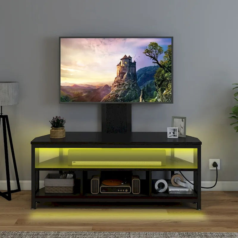 Meuble TV LED avec support, prise de courant et port USB pour TV jusqu'à 70 pouces