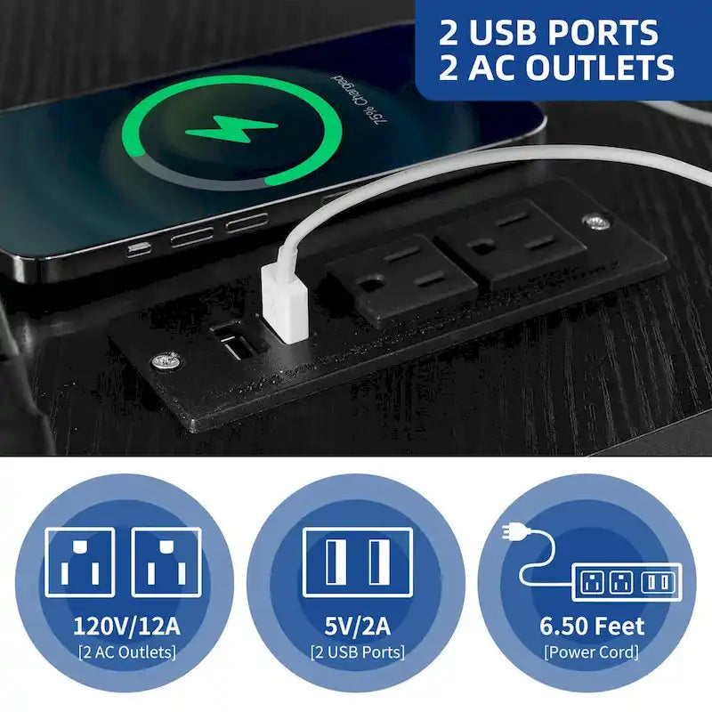 Meuble TV LED avec support, prise de courant et port USB pour TV jusqu'à 70 pouces